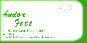 andor fett business card